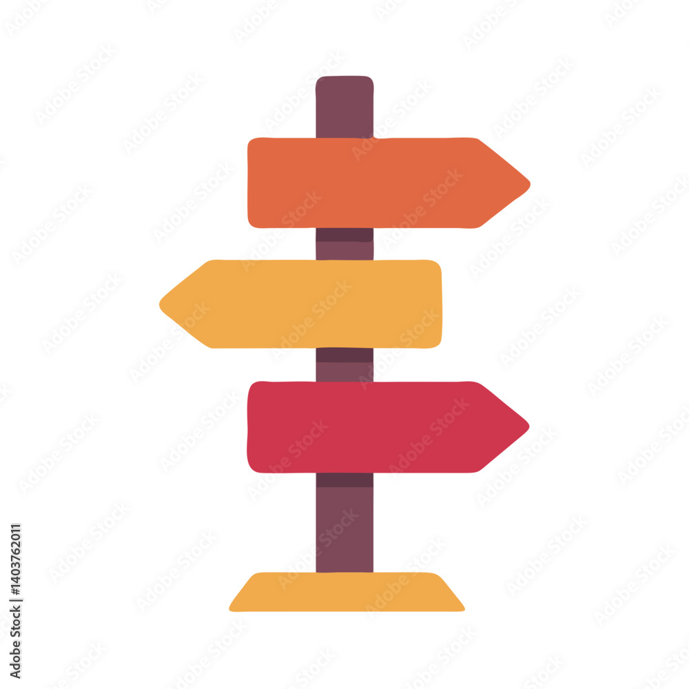 Poster directional signpost icon representing navigation or guidance
