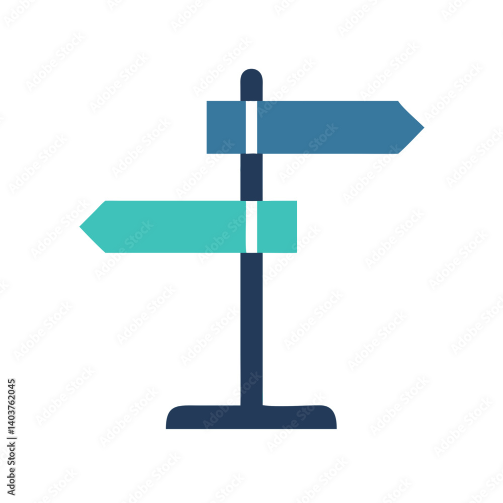 Poster directional signpost icon representing navigation or guidance