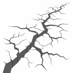 Surface cracks and fissures in ground vector	