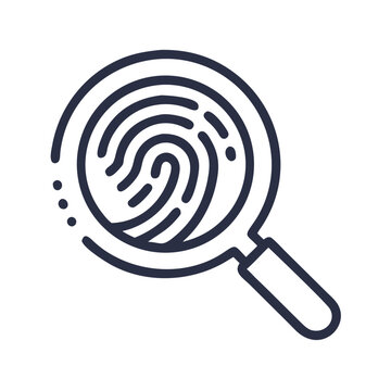  Fingerprint with Magnifier Icon Representing Forensic Analysis or Investigation