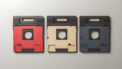 Fototapeta premium Vintage Tapes Row on Plain