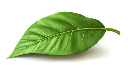 Obraz premium Green leaf on white background