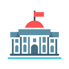 Government Building Icon Representing Public Administration or Government Services