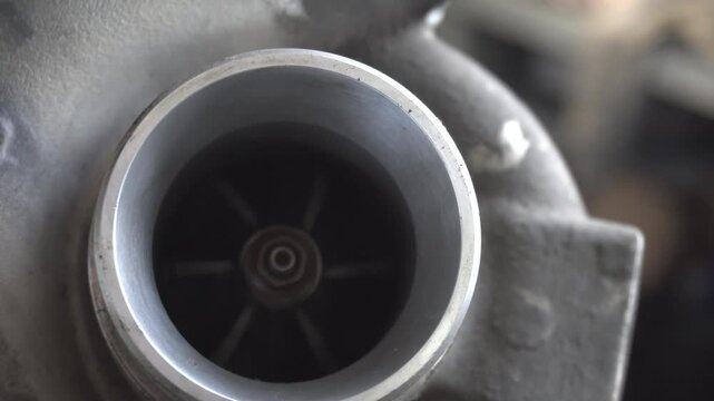 Car service. Engine in disassembled condition. Repair of car units. Turbocharging. Engine pistons