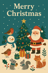 Cute Christmas Print Design in Vector