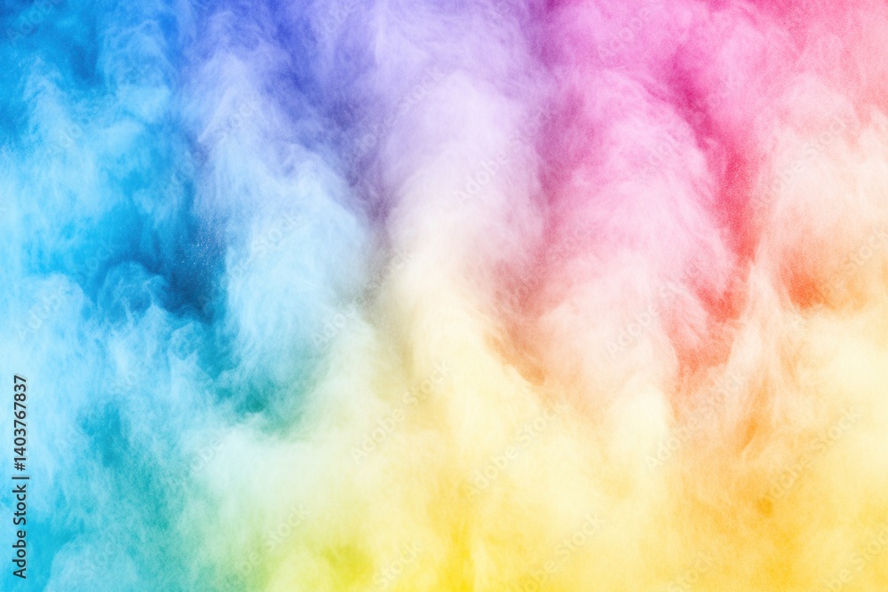Poster abstract pastel gradient background with soft powder explosion creating a dreamy ethereal atmosphere
