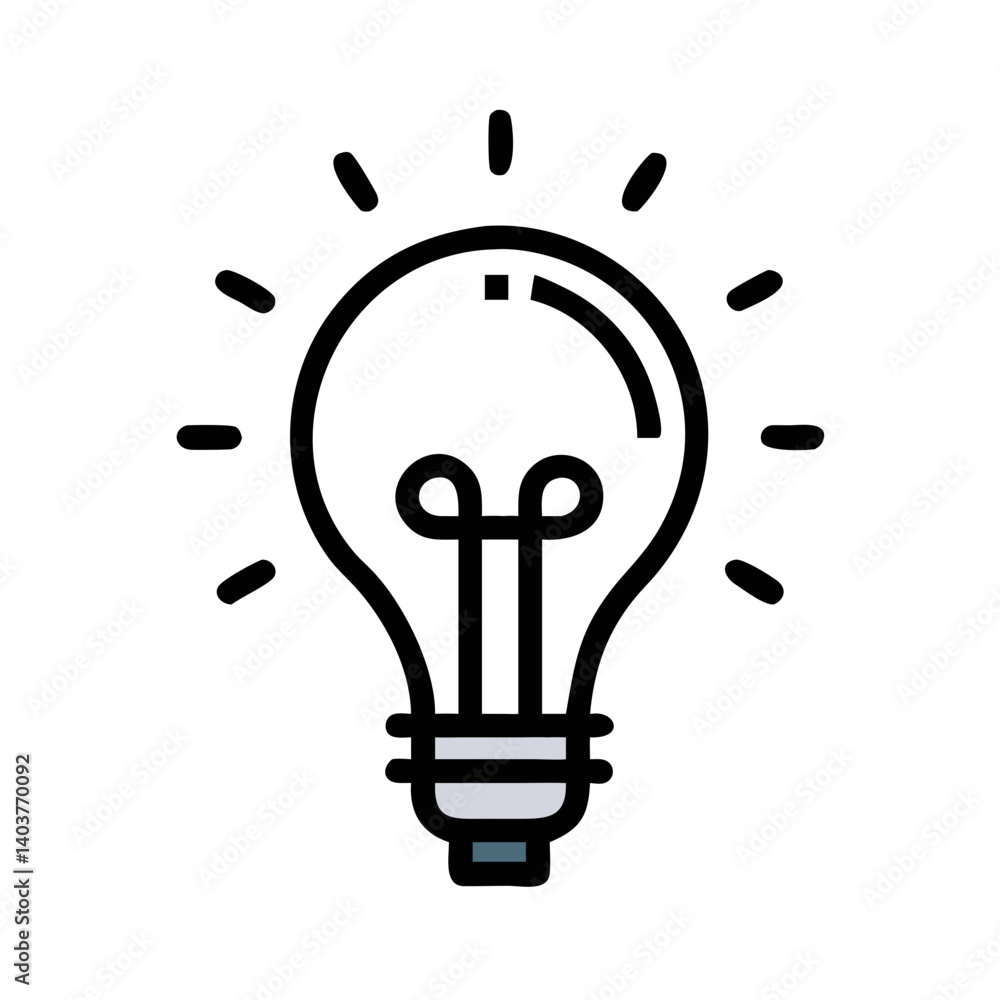 Poster lightbulb icon representing creative idea or innovation