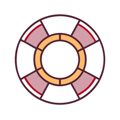 Naklejka premium Lifesaver Ring Icon Representing Travel Safety