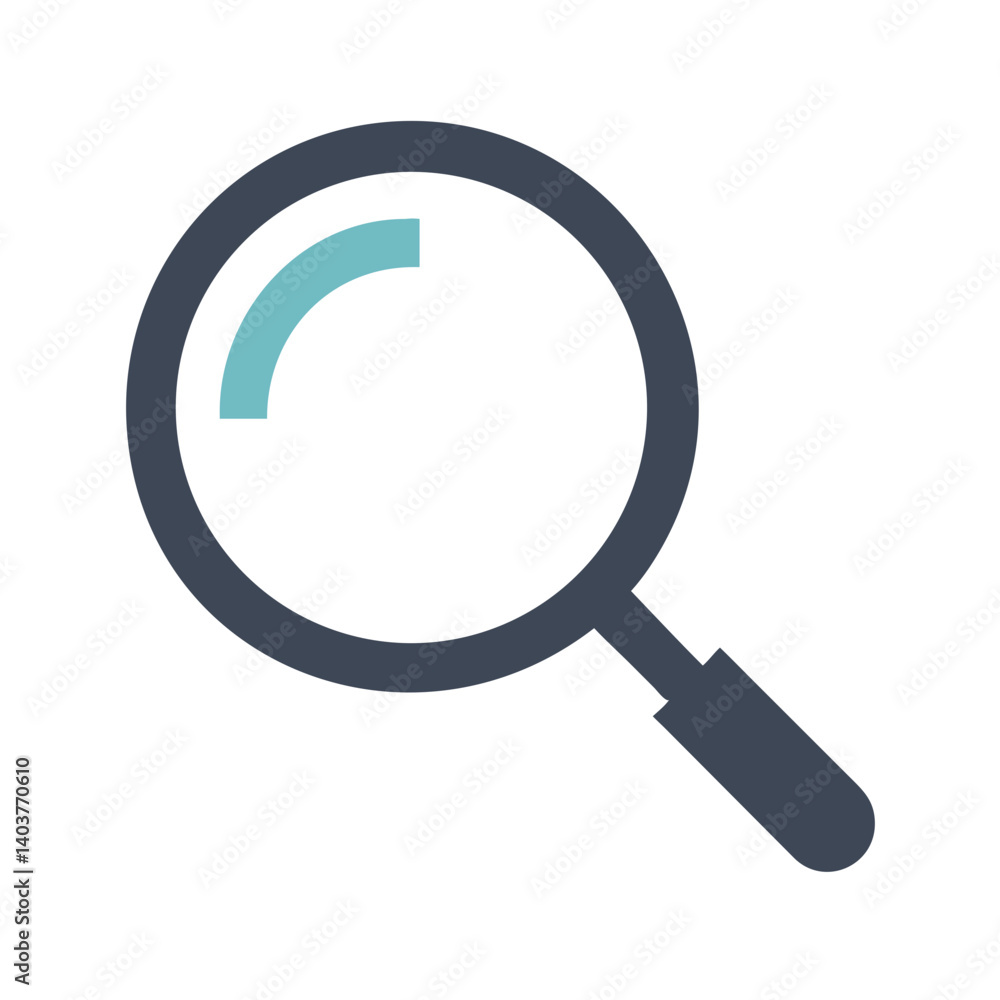 Poster magnifying glass icon representing search and zoom functionality