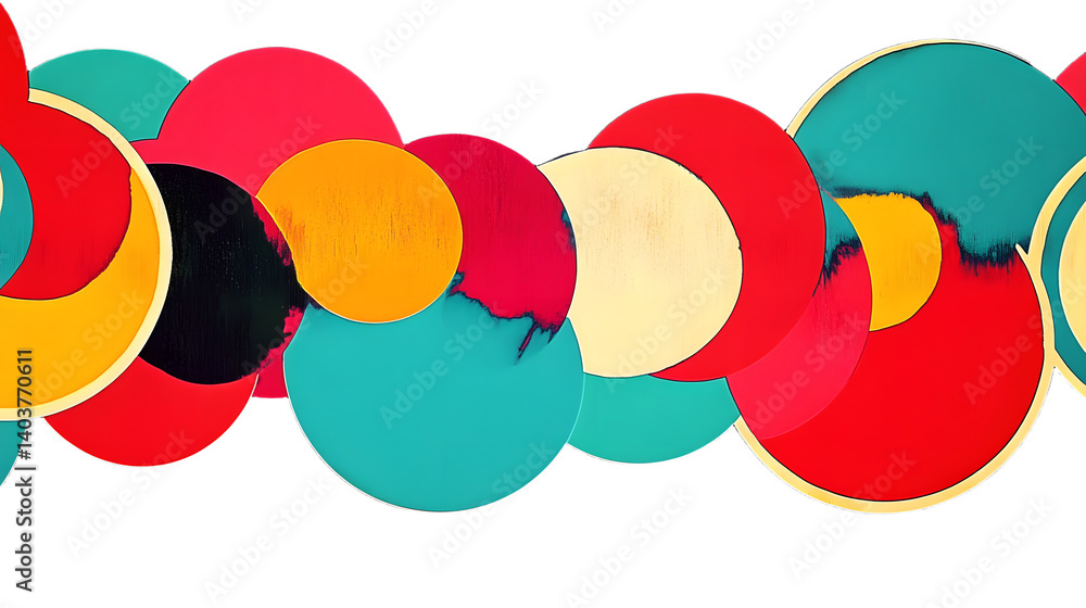 Poster retro abstract background with colorful overlapping circles design