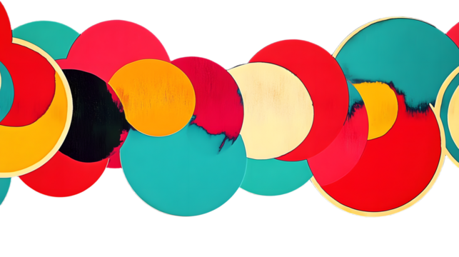 Retro abstract background with colorful overlapping circles design