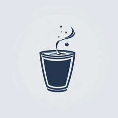coffee shop logo hipster with cup icon vector in line outline vintage style 