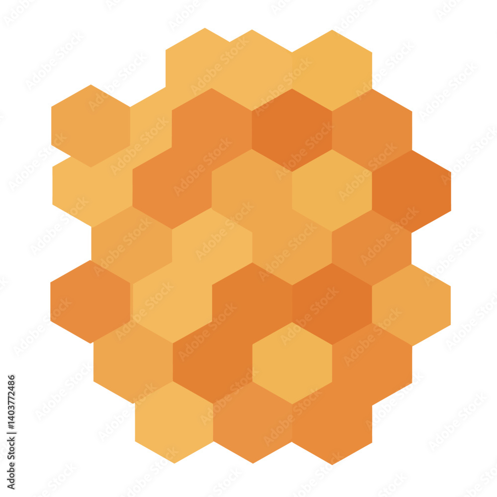 Aufkleber honeycomb pattern design in warm tones with flat style vector art