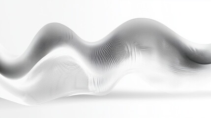 Minimalist grayscale waves, smooth gradient, futuristic simplicity 