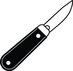 Pocket Knife with Transparent Background, Folding Blade Isolated