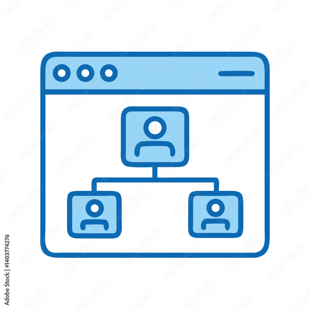 Poster Organization Chart Window Icon Representing Team Structure and Hierarchical Management