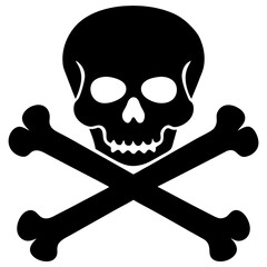 Black silhouette of a skull and crossbones