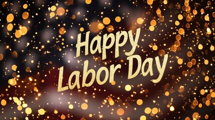 Celebration of Labor Day With Vibrant Background and Festive Sparkles Highlighting the American Flag