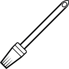 Paintbrush with outlines on transparent background for creative projects