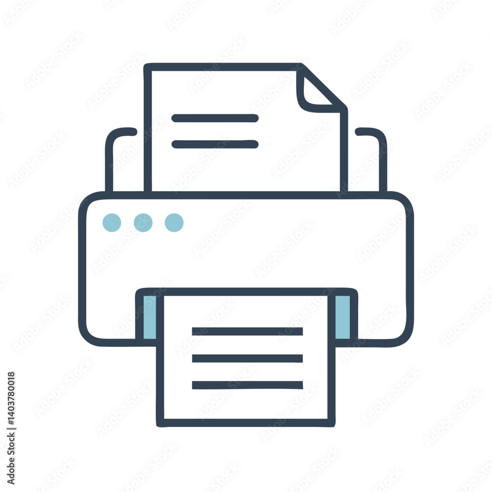 Poster Printer Icon Representing Print Document or Output Device Function
