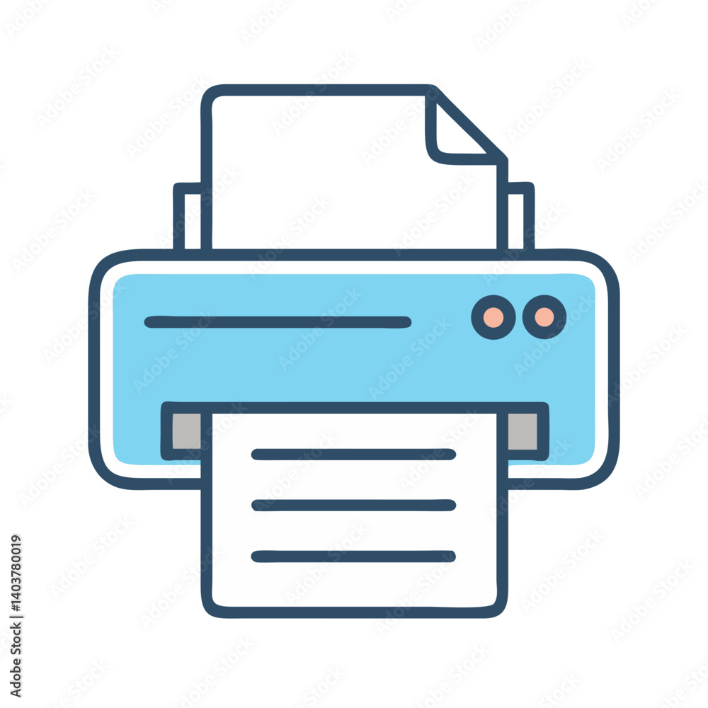 Poster Printer Icon Representing Print Document or Output Device Function