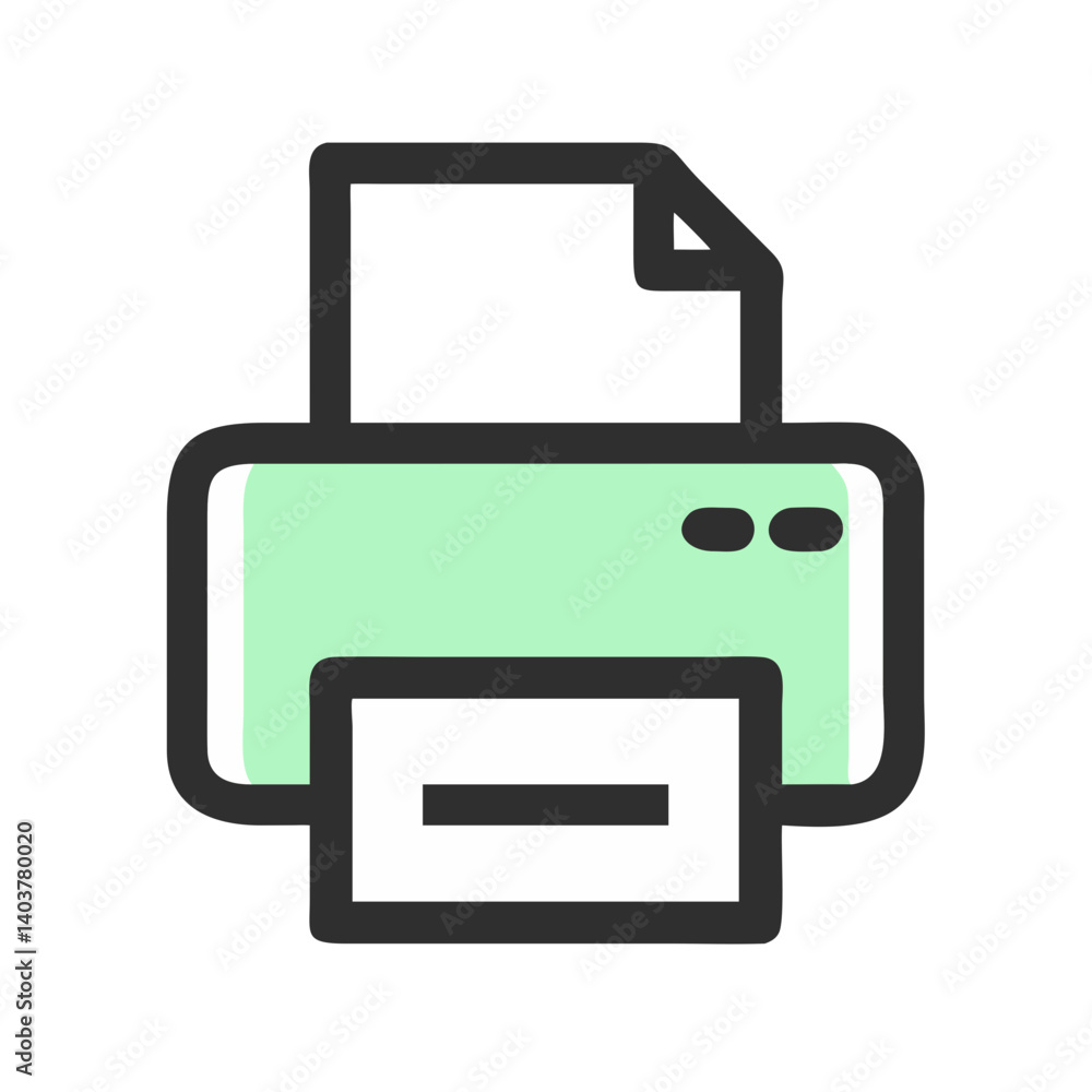 Poster printer icon representing print document or output device function