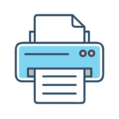 Printer Icon Representing Print Document or Output Device Function