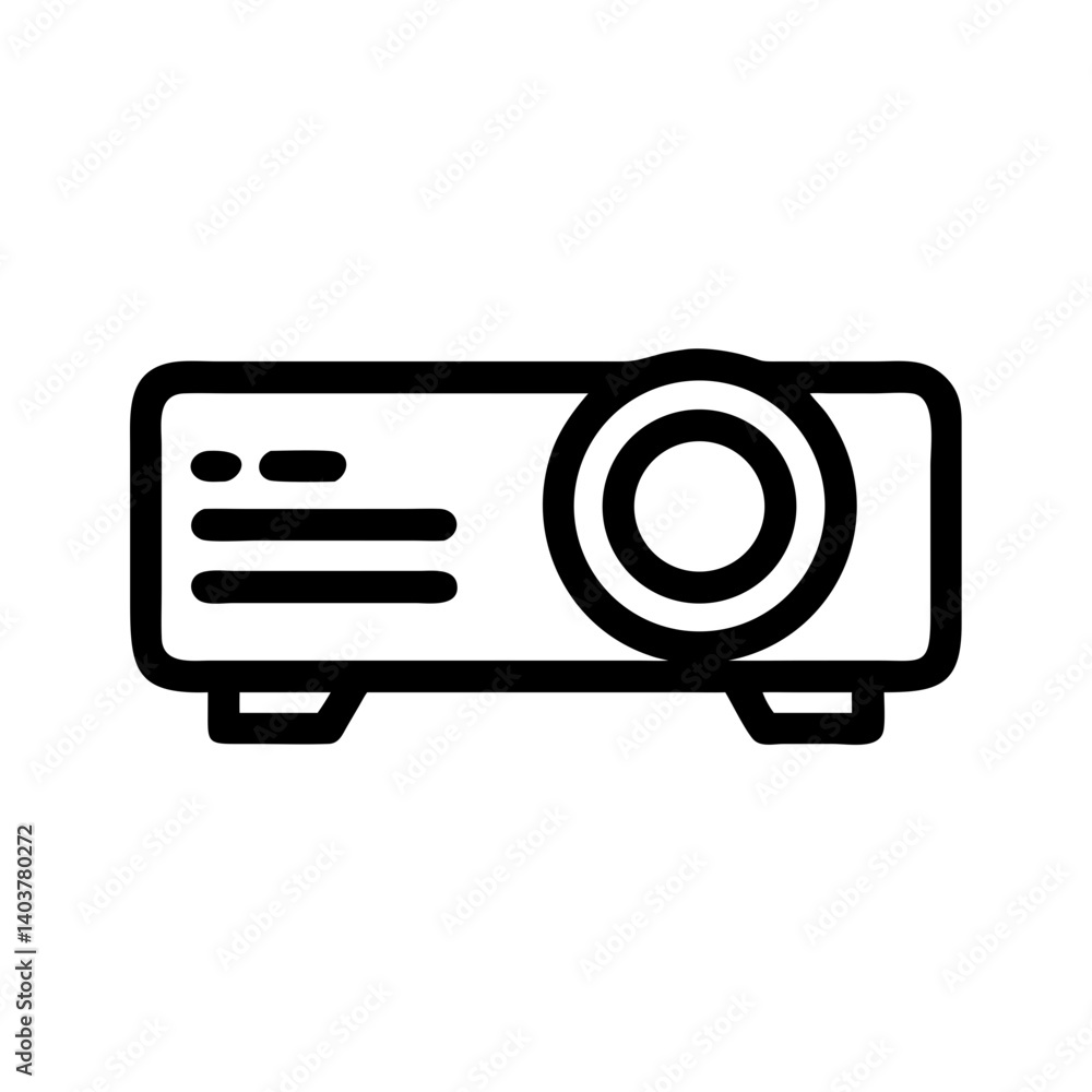 Poster projector icon representing film projection and visual media display