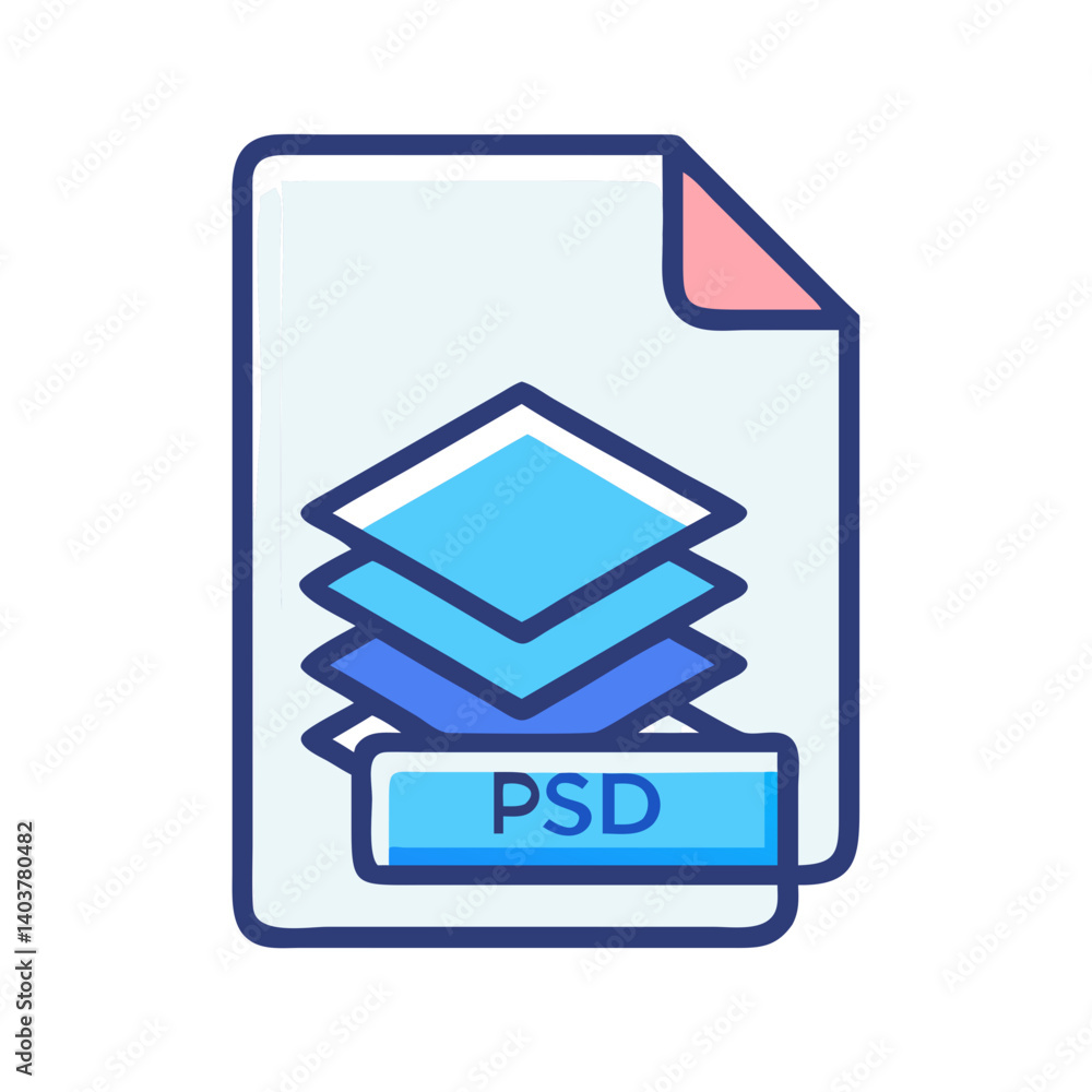 Poster psd file format icon representing layered photoshop design and editable graphics