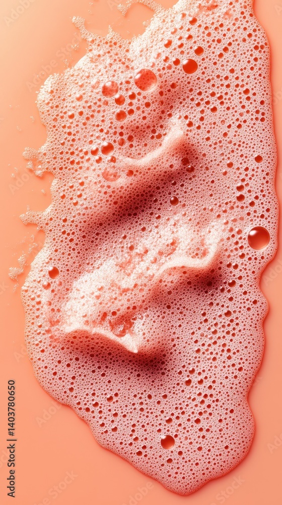 Poster delicate coral foam texture with intricate bubble patterns on a smooth surface for cosmetic backgrou