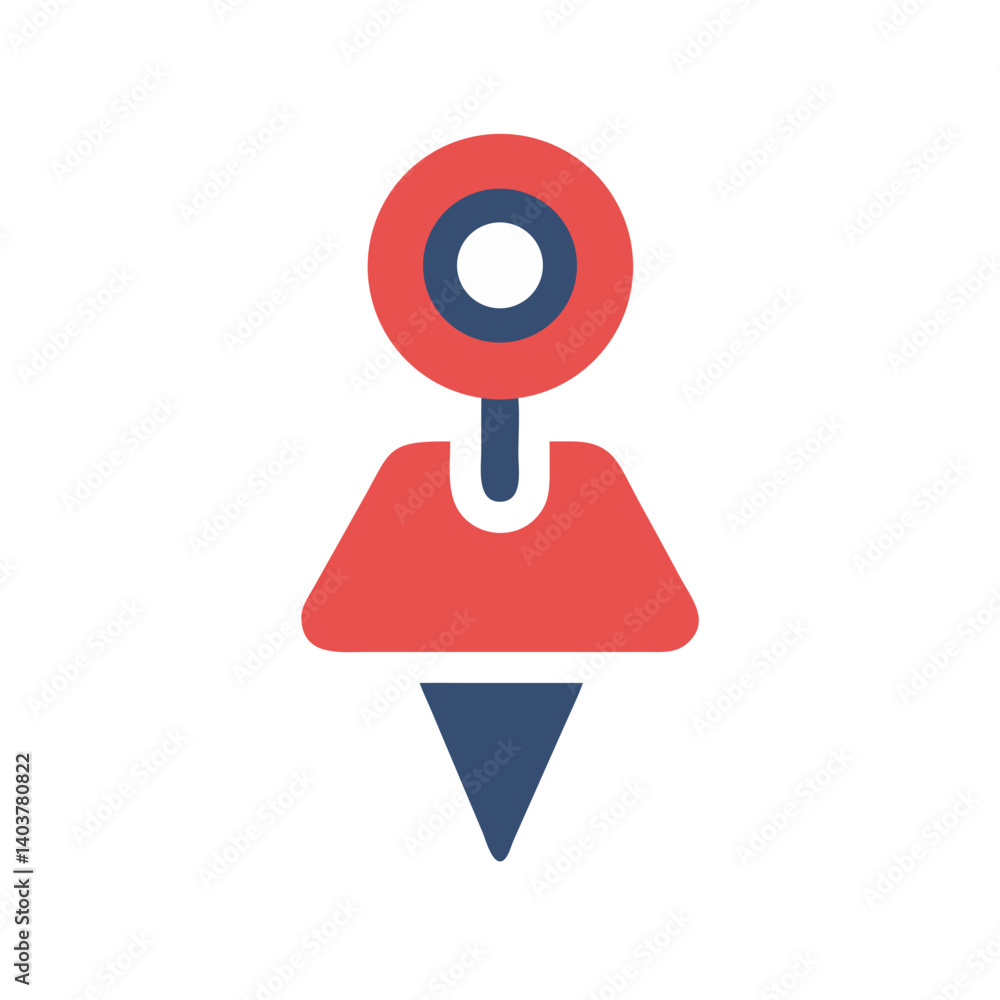 Aufkleber Push Pin Icon Representing Location Marker and Map Navigation Tool