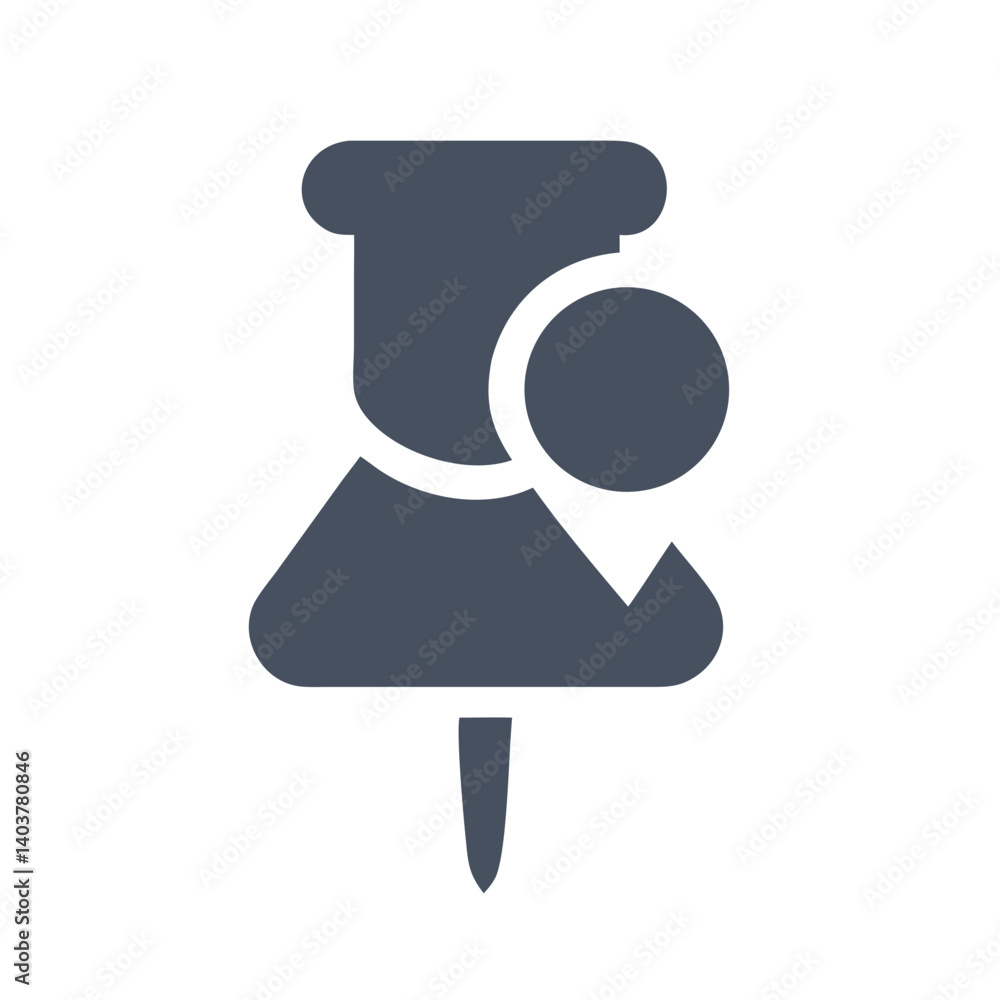 Aufkleber Push Pin Icon Representing Location Marker and Map Navigation Tool