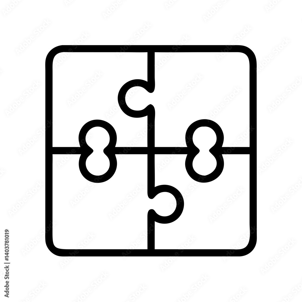 Poster puzzle grid icon representing logical thinking and structured problem solving