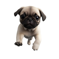 Obraz premium Adorable Pug Puppy Approaching Playfully Sweet Expression