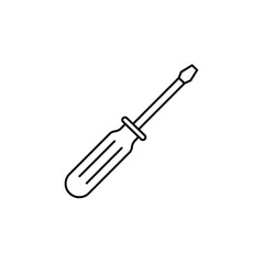 Fototapeta premium Screwdriver, thin line icon, white background.