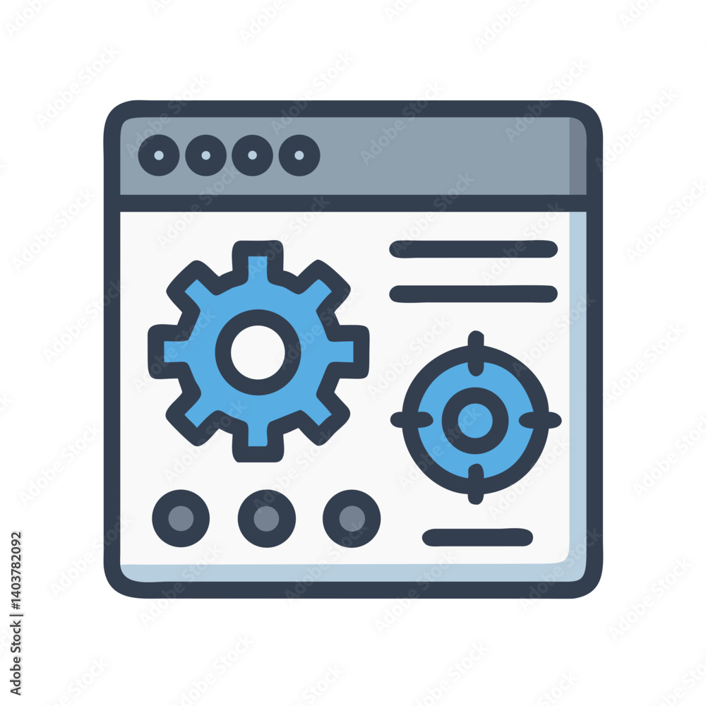 Poster Settings Panel Interface Icon Representing System Configuration and User Preferences