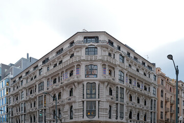 Art Nouveau style cuilding in the downtown of Bilbao, Spain