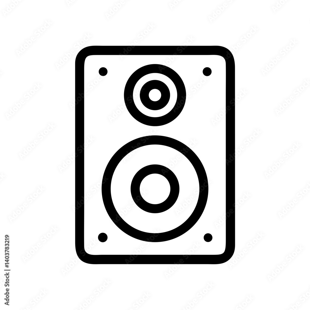 Poster speaker icon representing sound system and music playback