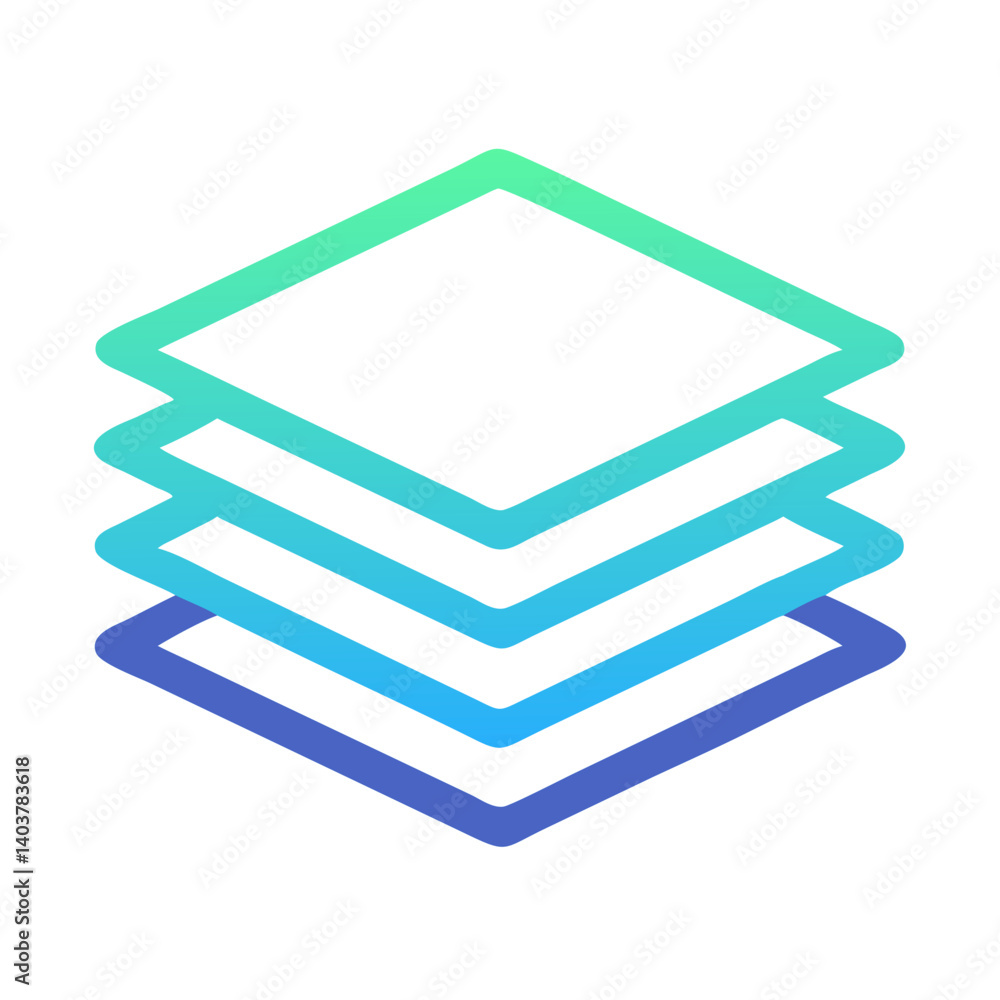 Aufkleber stacked layers icon representing layered composition and digital design
