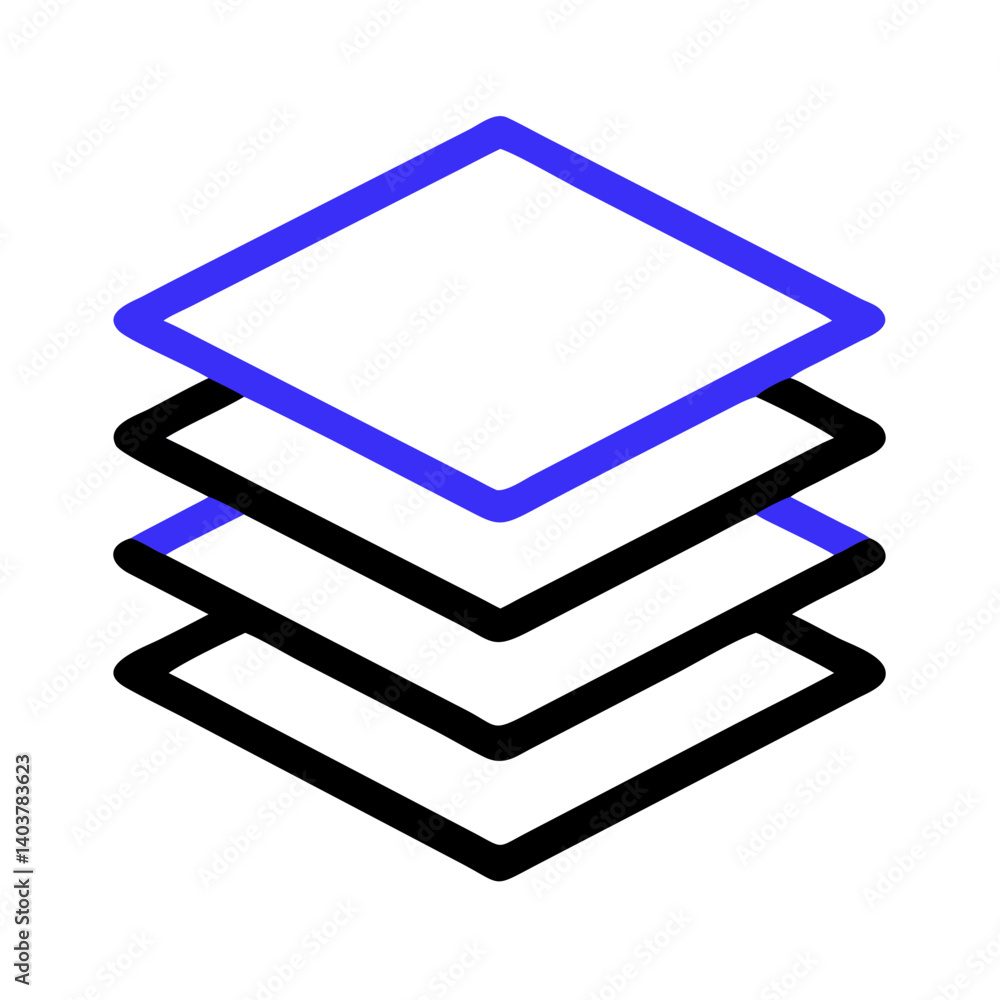 Aufkleber stacked layers icon representing layered composition and digital design