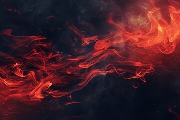 A close-up shot of bright red flames dancing in the air against a dark background, Bright red flames dancing against a dark background