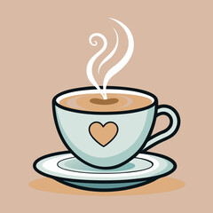 Obraz premium cup of coffee with heart