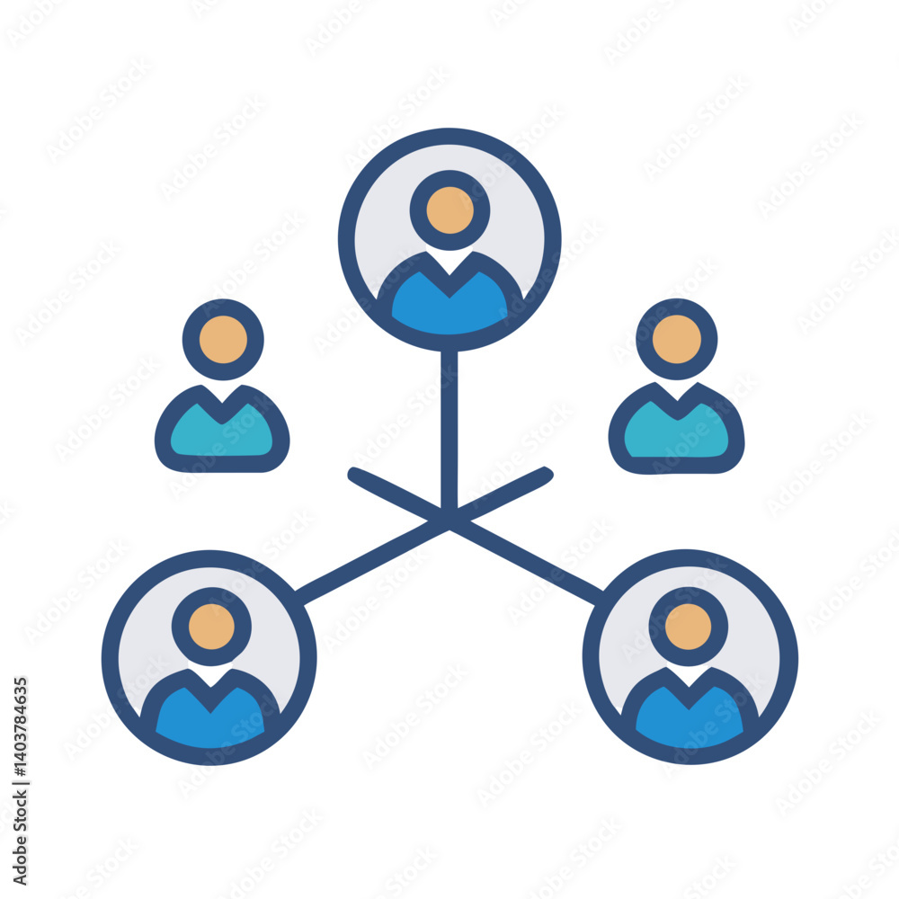 Aufkleber Team with Connections Icon Representing Communication and Collaborative Networking