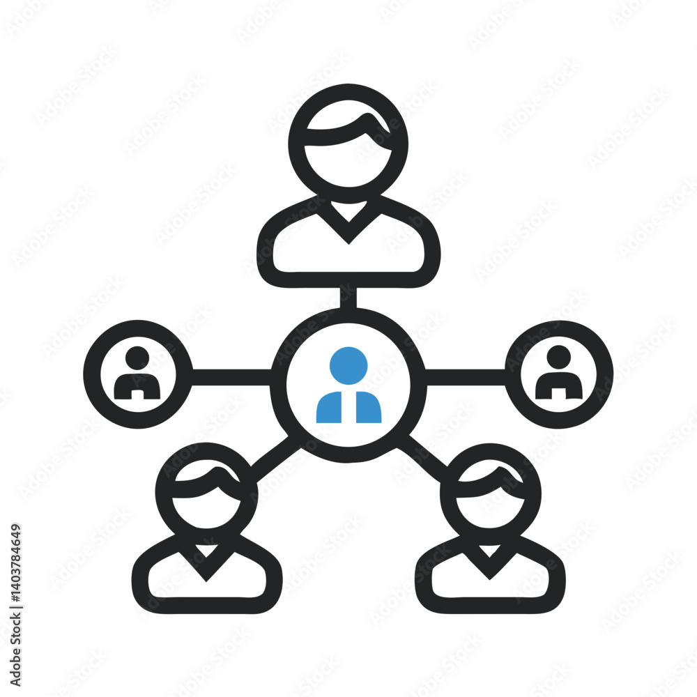 Aufkleber Team with Connections Icon Representing Communication and Collaborative Networking