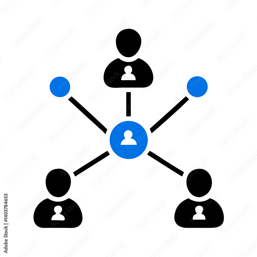 Aufkleber Team with Connections Icon Representing Communication and Collaborative Networking