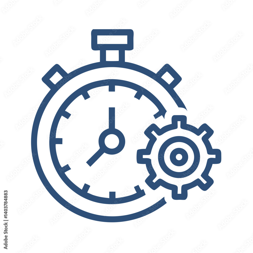 Aufkleber timer with gear icon representing performance optimization and time management