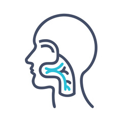 Obraz premium Throat Anatomy Icon Representing Respiratory System and Airway Function