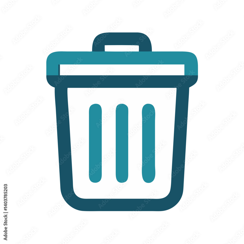 Poster Trash Can Icon Representing Delete and Remove Action