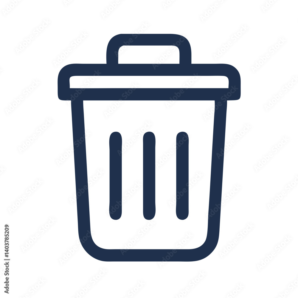 Poster Trash Can Icon Representing Delete and Remove Action