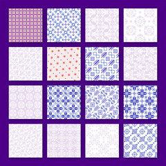 Vector pretty pastel seamless patterns. Endless texture for wallpaper,  Geometric pattern collection